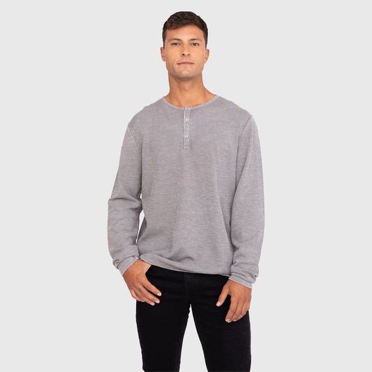 POLERA HENLEY WAFFLE MANGA LARGA
